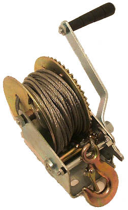 450Kg Hand Winch - 15M Cable & Hook For Boats Trailers Caravan