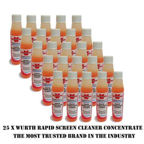 25 x Wurth Rapid Windscreen Cleaner Concentrate - Each Bottle Makes 3 Litres
