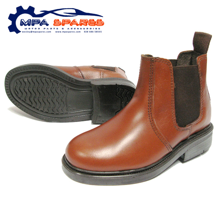 Kids Walton Dealer Boot Durable Leather Arch & Heal Support (Chestnut) - MPA Spares