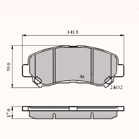 Front Brake Pads Nissan Qashqai 07->, X-Trail 07-> Adb01577 Pad1621 Mdb2938