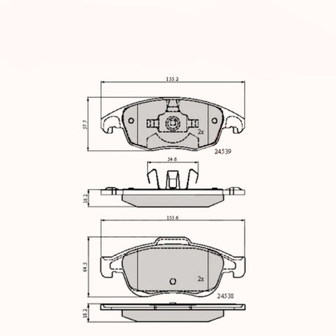 Front Brake Pads Berlingo 08->Partner 08-> Adb01719 Pad1525 Mdb2890