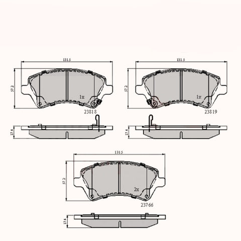 Front Brake Pads Toyota Corolla 02->07 - ADB31154 PAD1223 MDB2257