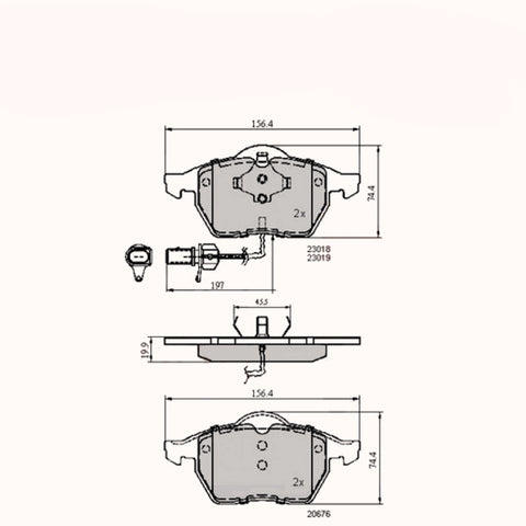 Front Brake Pads Audi A4 95-09, Vw Passat 96 -> ADB11025 PAD964 MDB1826