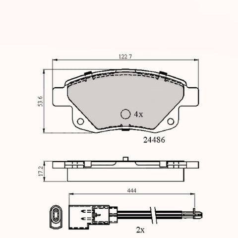 Rear Brake Pads Ford Transit 06-> - Adb21554 Pad1477 Mdb2853