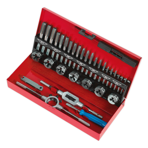 Sealey 32 Pc Tap & Die Set Metric M3-M12 - Steel Alloy Thread Repair Set