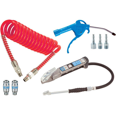 8 Piece Genuine Pcl Air Accessory Kit - Tyre Inflator, Hose, Blowgun, Connectors